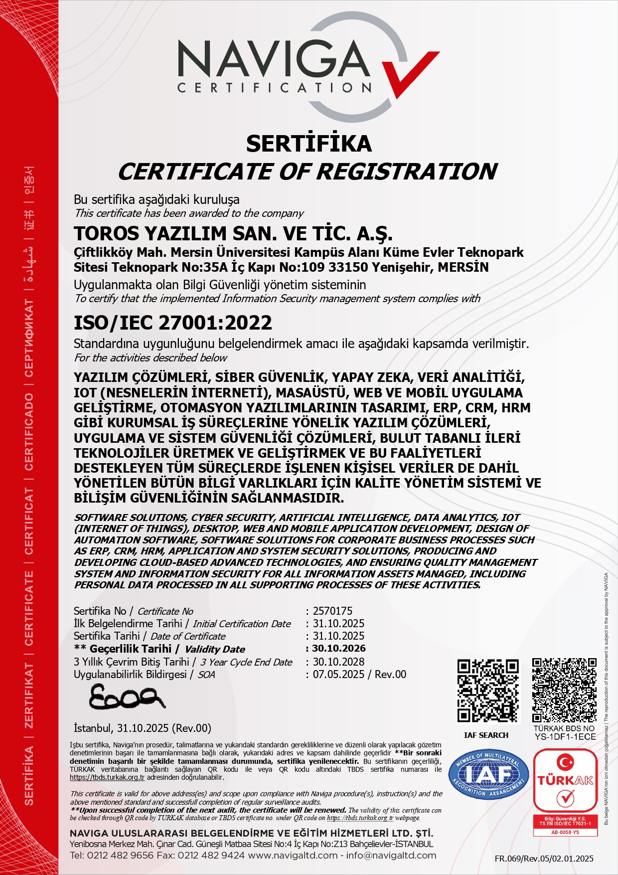 Registration Certificate